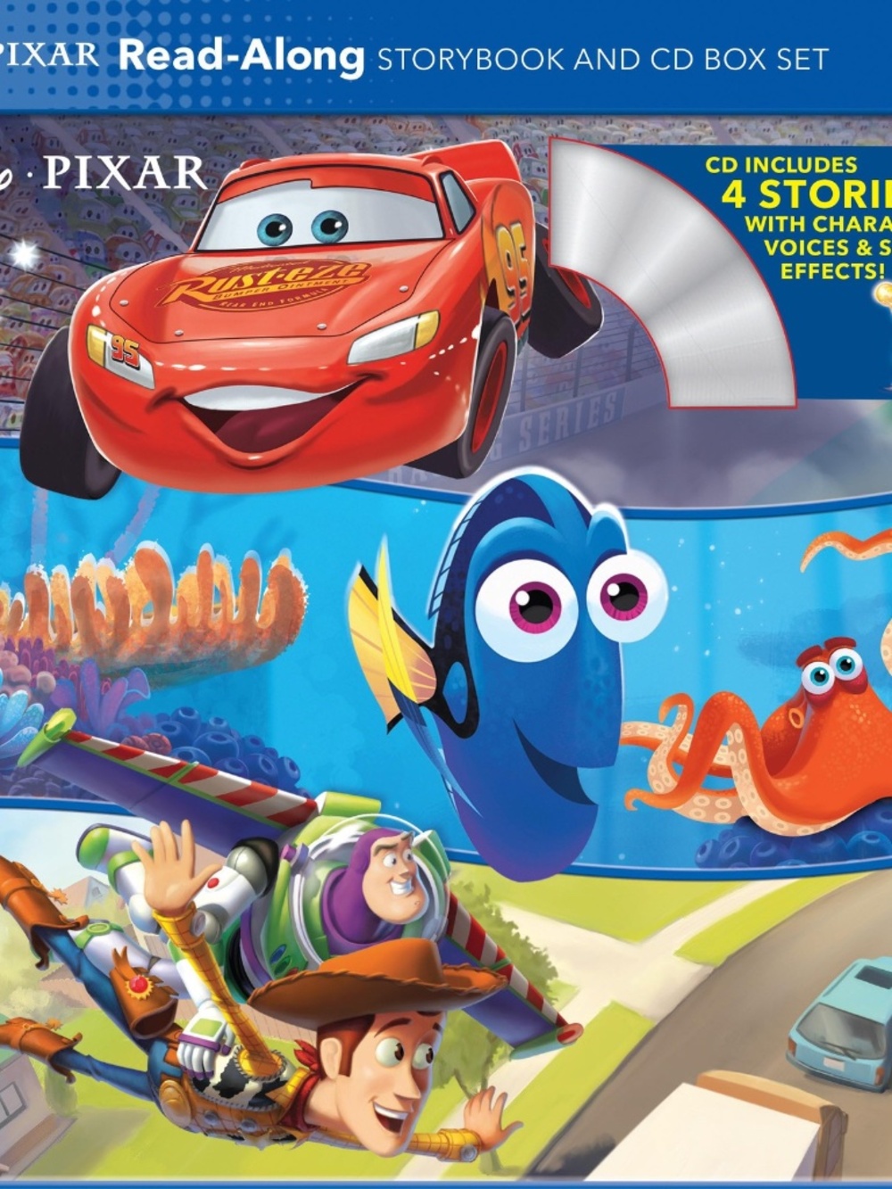 Disney Pixar Read-Along Storybook & CD Box Set, Cars/Inside Out/Dory/Toy Story